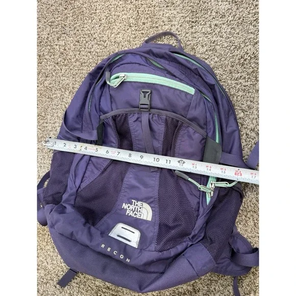 The North Face Recon Backpack Laptop Bag Purple School Camping Hiking - Picture 7 of 8